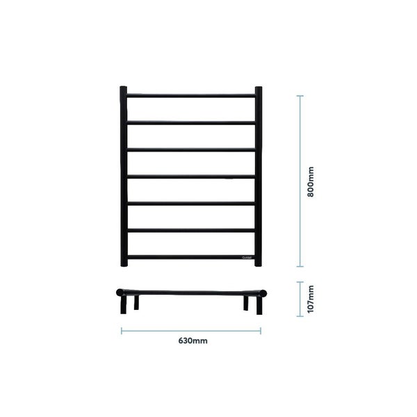 Goldair Straight Round Towel Rail Warmer 7 Bar Black Carousel 2