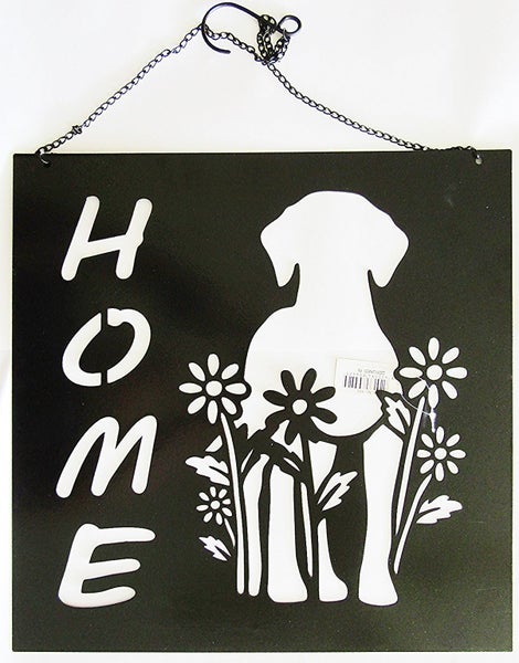 Home black metal sign with dog design Carousel 1