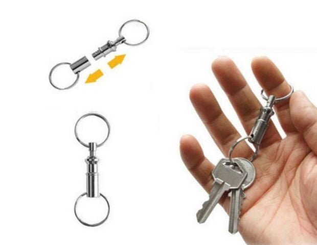 Detachable Pull Apart Key Rings Keyring Keychain Quick Release Break Away Snap Carousel 1