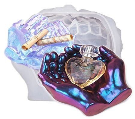 DIY Crafts Making Molds Epoxy Resin Art Hand Shaped Tray Silicone Mold Carousel 1