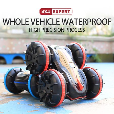 2022 Newest 2.4G RC Boat Waterproof RC Lighted Stunt Car for Children Color Red Carousel 1