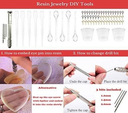 107PCS Silicone Resin Jewelry Casting Mold with Glitter and Flower Decoration Carousel 2