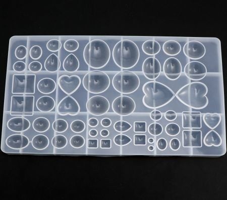 107PCS Silicone Resin Jewelry Casting Mold with Glitter and Flower Decoration Carousel 12