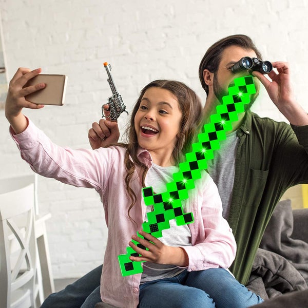 LED Light Up Toy Sword for Kids Green Carousel 1