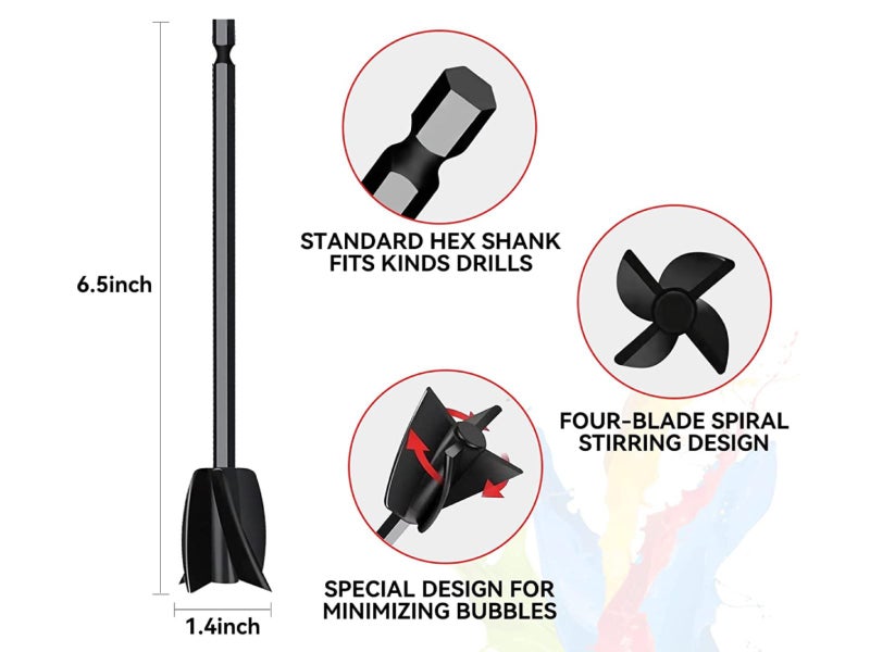 4PCS Epoxy and Resin Mixer Attachment Paddle Carousel 9