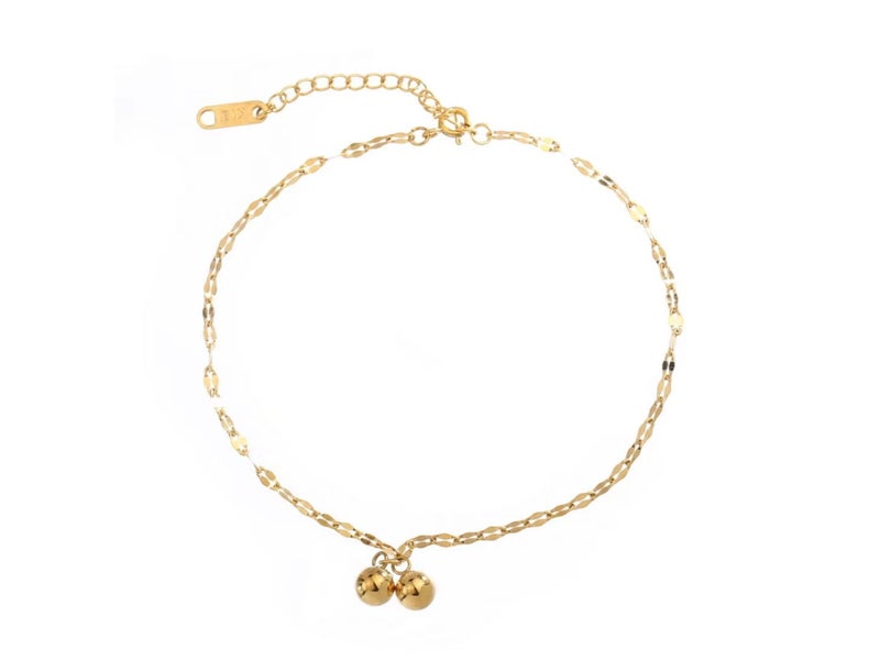 Anklet Stainless Steel Bead 18K Gold Plated Anklet Carousel 1