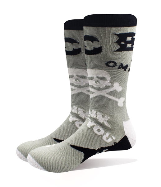 CBGB Socks Omfug Logos new Official Unisex Grey Ankle (UK SIZE 7 - 11) Carousel 1