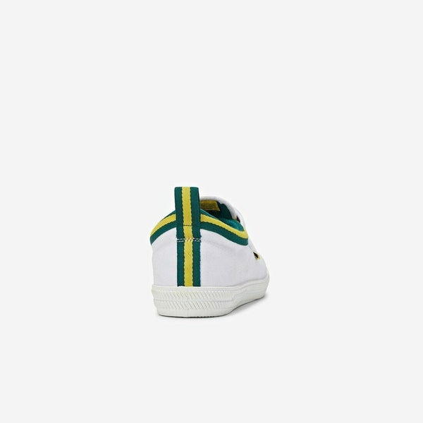 2 X Mens Volley White, Green & Gold International Low Volleys Shoes Carousel 2
