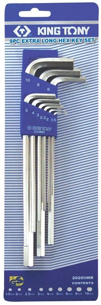 King Tony 9Pc Met X.Lng Met Hex Key Set Carousel 1
