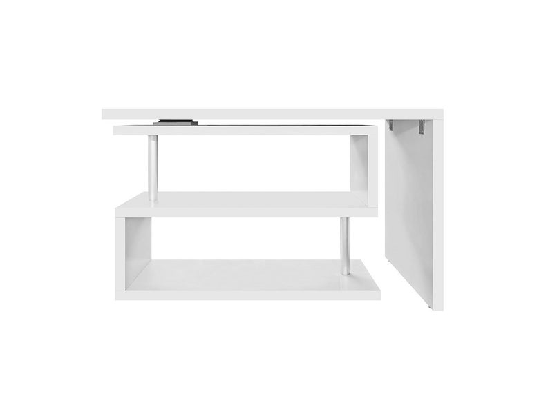 “Final stock clearance " Rotating Computer Desk & Shelf - White (120cm) Carousel 2