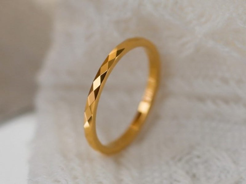 Ring Stainless Steel 18K Gold Plated Ring/Size 8 Carousel 1