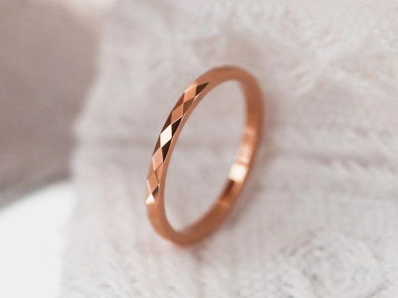 Ring Stainless Steel 18K Rose Gold Plated Ring/Size 8 Carousel 1