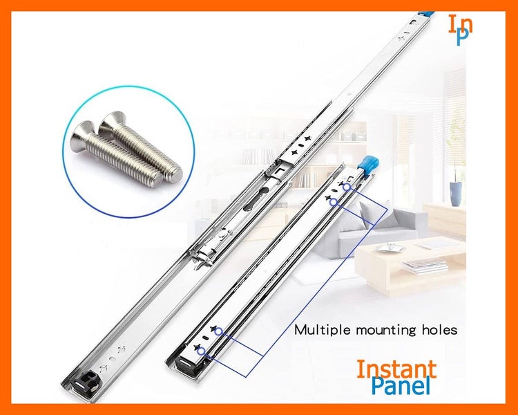 Drawer Slides 1100mm x 53mm With Lock 69kg Heavy Duty Runners 1 pair Carousel 2