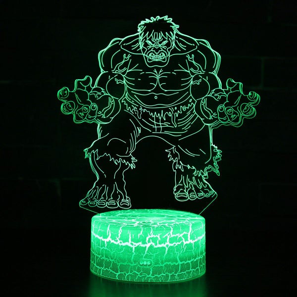Hulk 3D Night LED Light, Power By USB, 7 Changeable colors Carousel 1