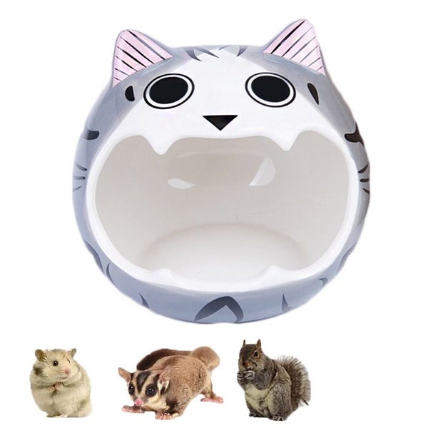 Small Animal Ceramic House Summer Cool Hideout -GreyCat Carousel 1