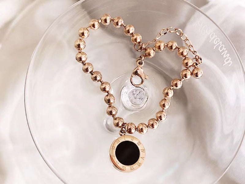 Bracelet Stainless Steel Black Circle Pendant Bracelet Carousel 2