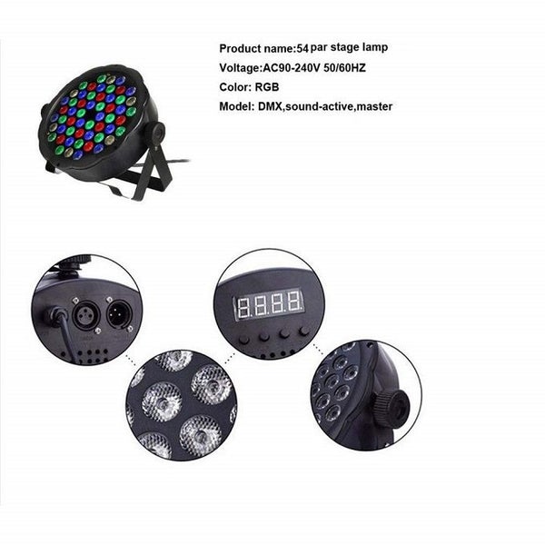 8 X 54 LEDs PAR Lights Professional DMX-512 RGB LED Strobe Stage PAR Lights62996351902467113