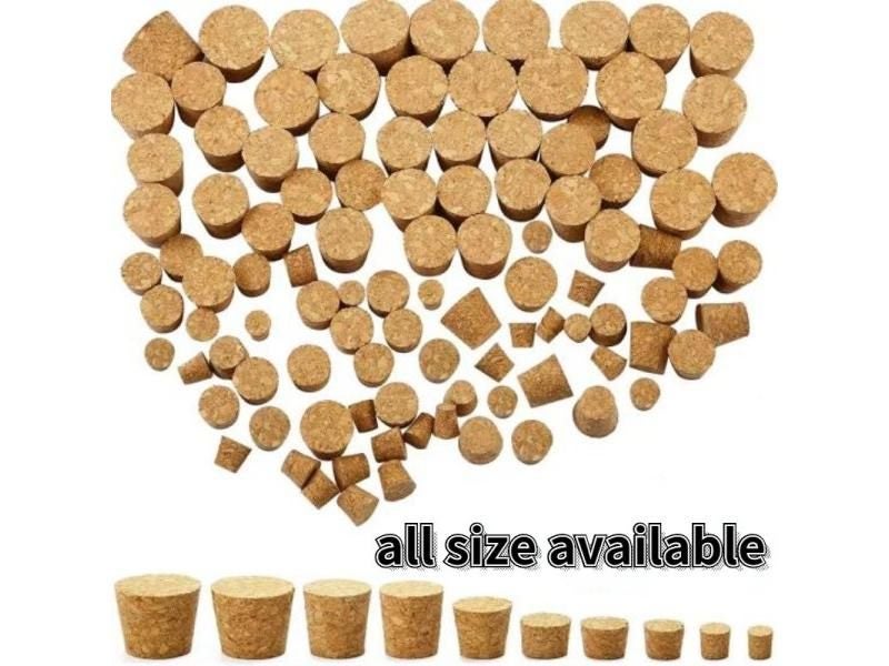 100pcs Top DIA 7.5mm To 30mm Wooden Cork Lab Test Tube Stopper Kettle Pudding Carousel 1