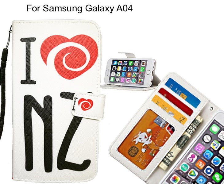 Samsung Galaxy A04 case 3 card leather wallet case printed ID Carousel 1