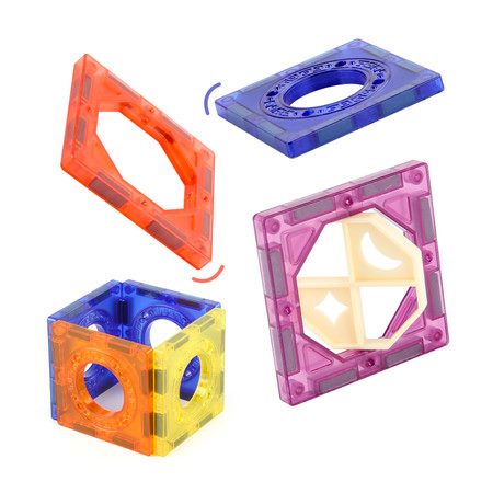 107 Pieces Magnetic Marble Tiles for Kids Carousel 7