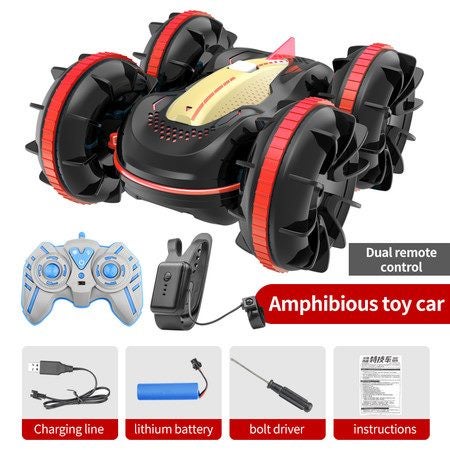 2.4G RC Boat Waterproof RC Lighted Stunt Car Red Carousel 1