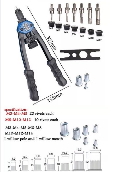 Rivet Gun Rivnut Tools 110pcs Carousel 2