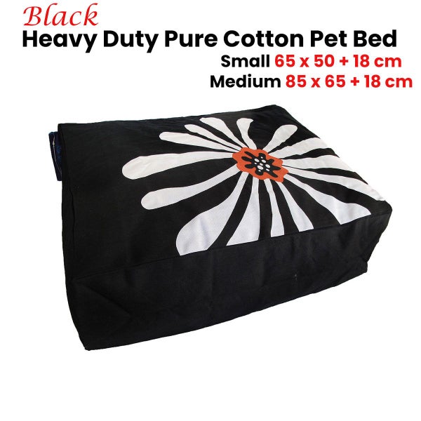 Heavy Duty Pure Cotton Pet Dog Bed Cover Black Carousel 2