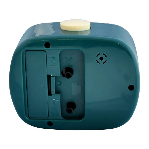 Leni Plastic Retro Analogue Alarm Clock Glow in the Dark Home Room Decor Peacock Carousel 3