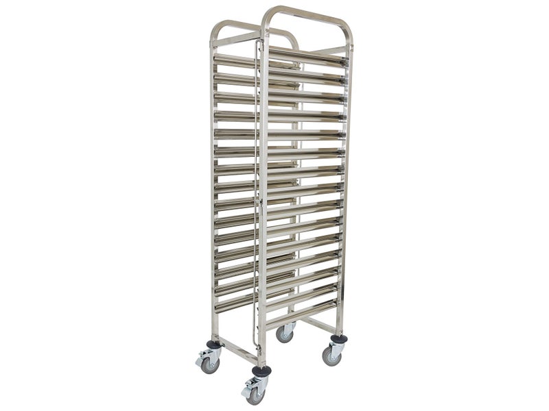 Mobile Bakers Rack 16" Tray x15 | 1.7m Tall + Wheels | Commercial Bakery Racks Carousel 1