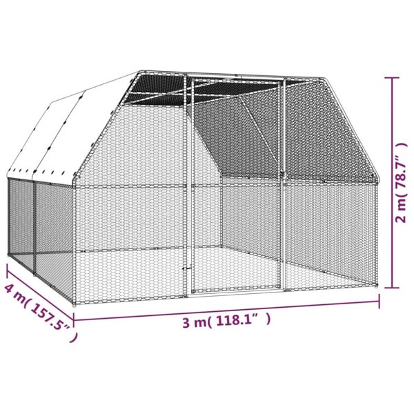 Outdoor Chicken Cage 3x4x2 m Galvanised Steel Topatil Carousel 2