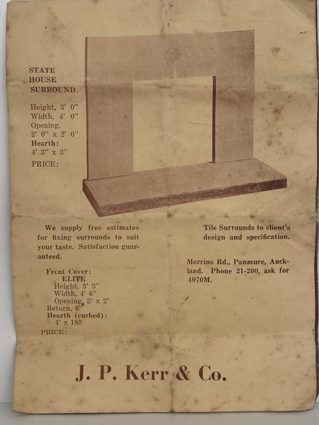OLD BROCHURE: for fireplace surrounds by J. P. Kerr & Co. circa 1950s Carousel 2