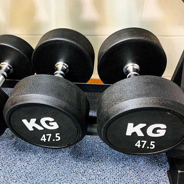 47.5KGx2 Rubber Round Dumbbells Black (Thick Handle 33mm) Commercial Ezyfitness628658248151061115