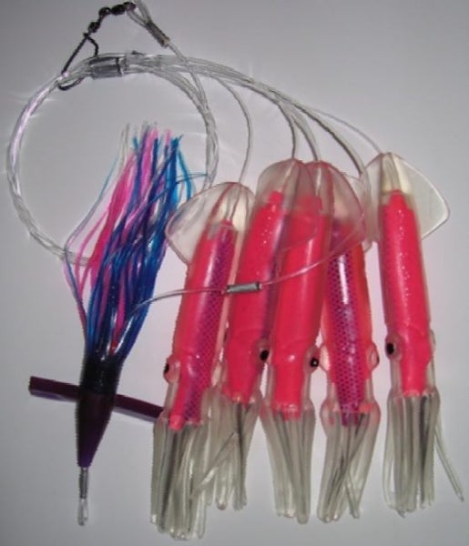 Daisy Chain - HOOKER - NZ RIGGED Outrigger Style - 6" Squids Carousel 2