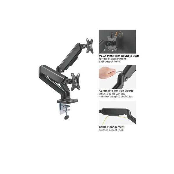 Brateck LDT46-C024 13"-27" Elegant Dual Counter Balance Monitor Desk Mount Carousel 4