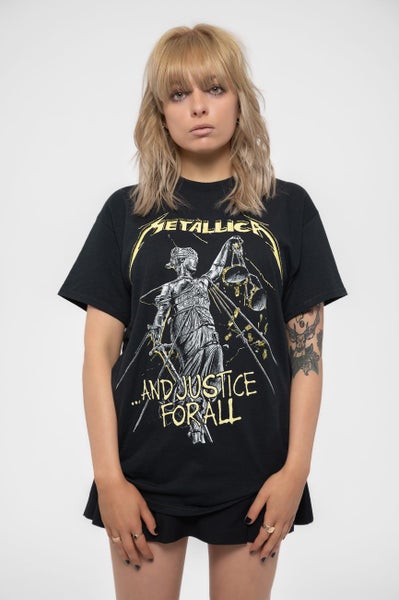 Metallica T Shirt And Justice For All Tracks Band Logo new Official Mens Black Carousel 4