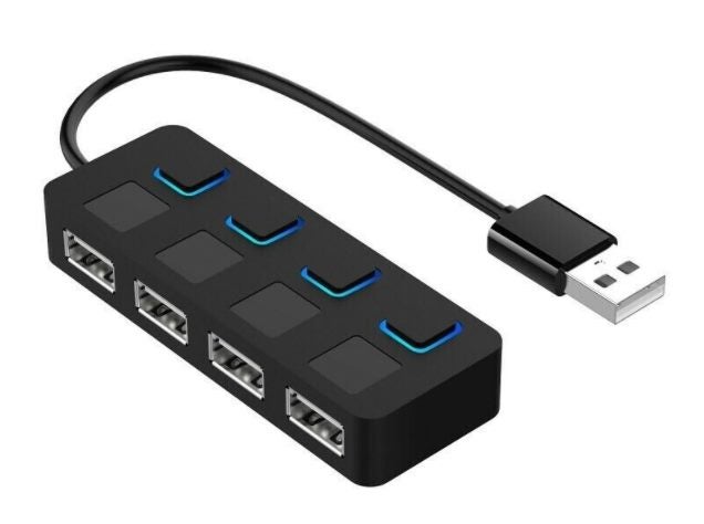 USB 2.0 Power Adapter Multi Splitter Expander 4 Ports Hub With Switch For PC Carousel 1