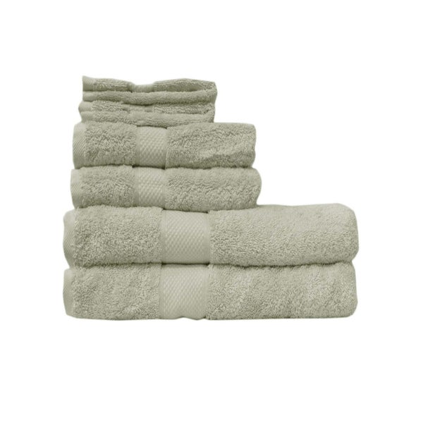 6 Piece Quality Soft 100% Cotton Perfect Touch Silver (Sage) Towel Set Carousel 1