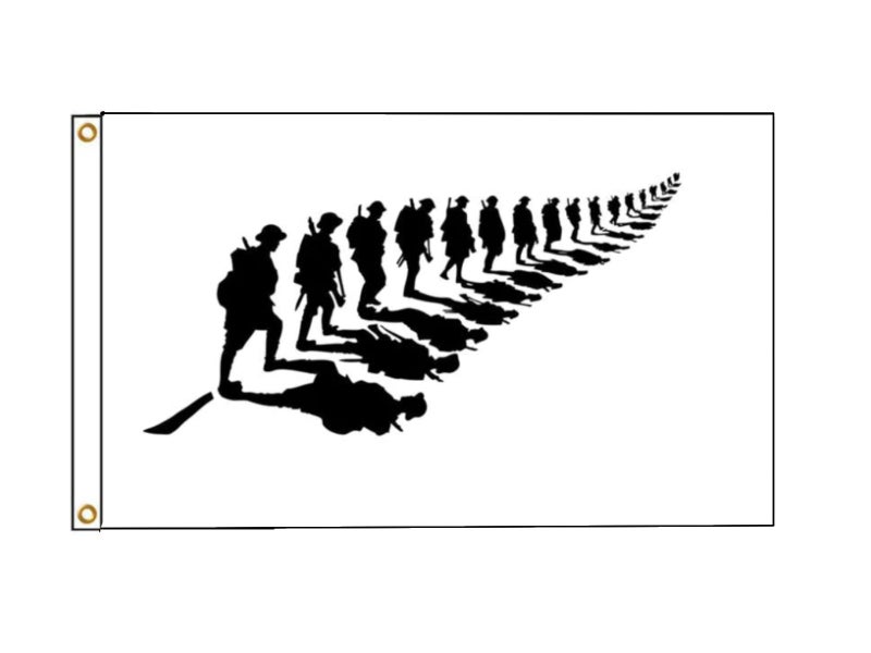 ANZAC Day Flag Lest We Forget - Soldier (Silver Fern) Flag 150 cm X 90 cm Carousel 2