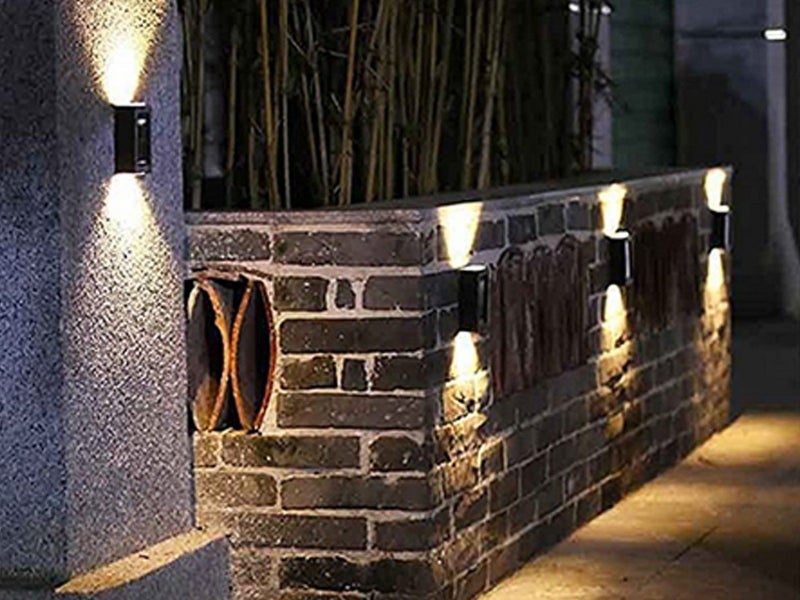 2Pcs Wall Mounted Solar Light Outdoor Garden Lamp Warm Lights Carousel 2