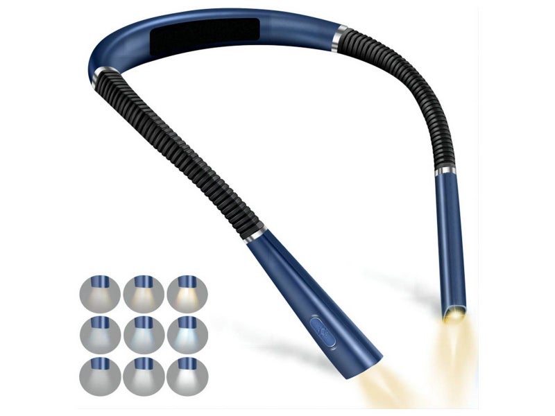 Bendable LED Neck Reading Light Rechargeable Book Light for Reading in Bed Blue Carousel 1
