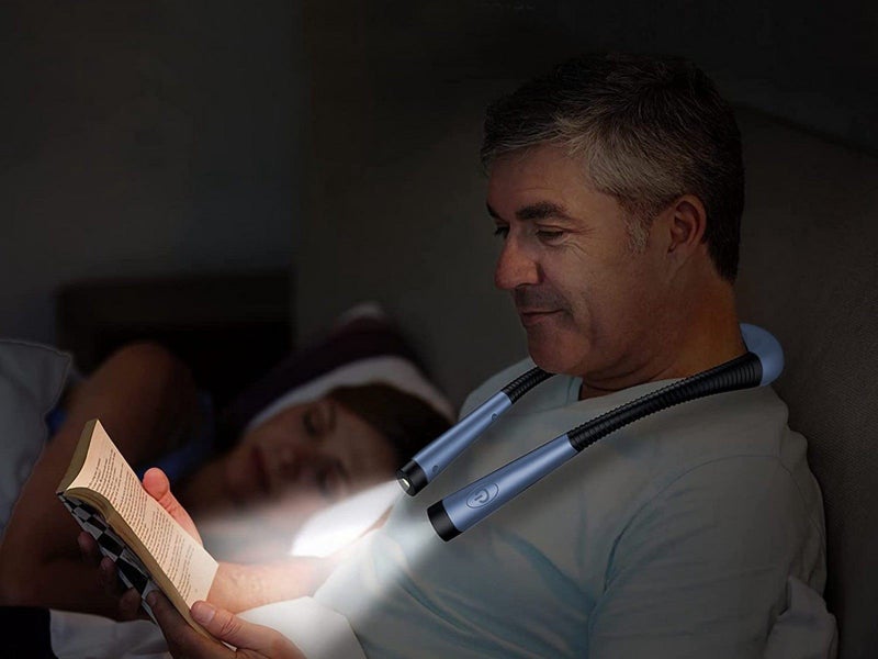 Bendable LED Neck Reading Light Rechargeable Book Light for Reading in Bed Blue Carousel 2