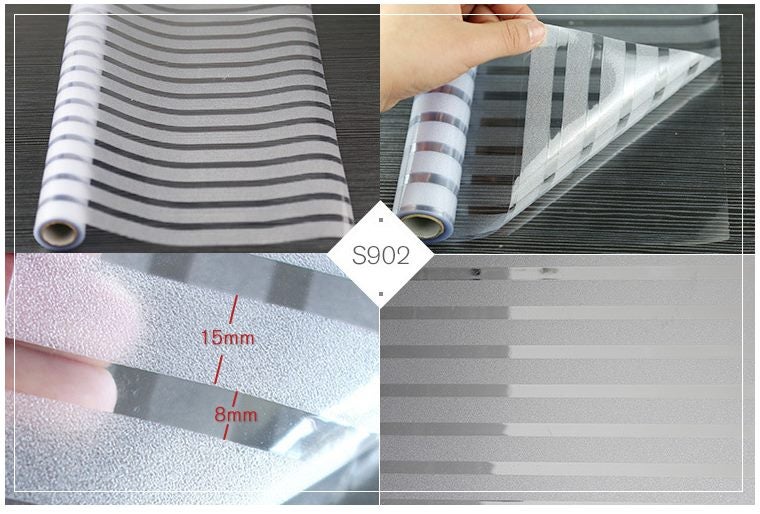 Striped Frosted Privacy Glass Window Film Carousel 1