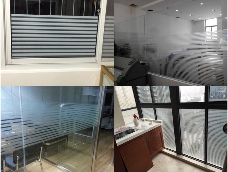 Striped Frosted Privacy Glass Window Film Carousel 2