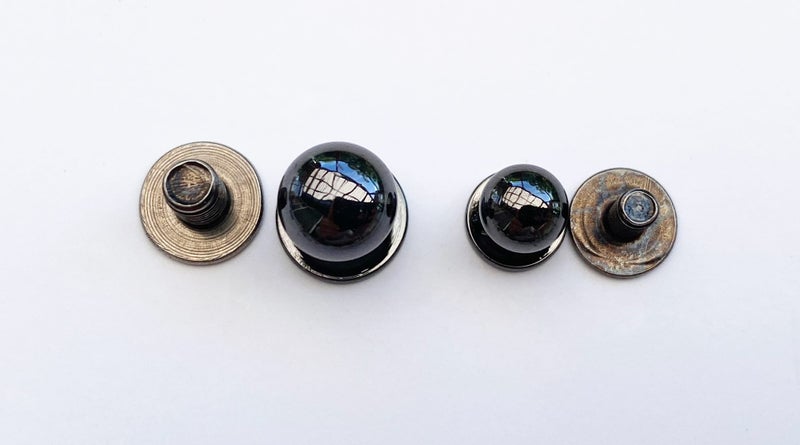 Solid Ball Head Stud Screw Back Button Black Size 8mm Carousel 2
