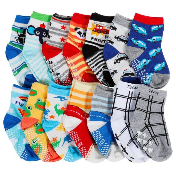 14 Pairs Baby Boys Girls Toddler Cosy Fluffy Slipper Socks Anti Slip Wa Carousel 10