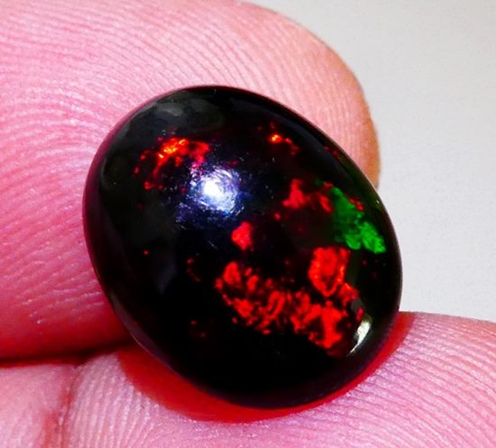 4.14CT UNHEATED RAINBOW STUNNER FLASHING 100% NATURAL BLACK OPAL Carousel 1