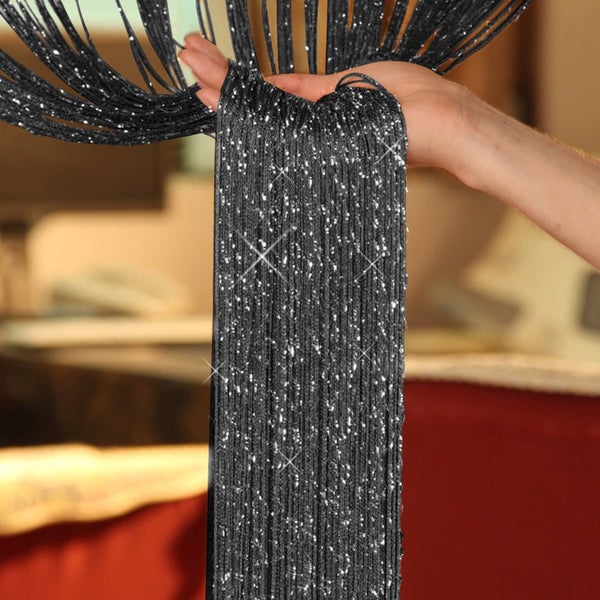 Curtain Door Tassel Glitter String Curtains Panel for Doorways Divider Carousel 1