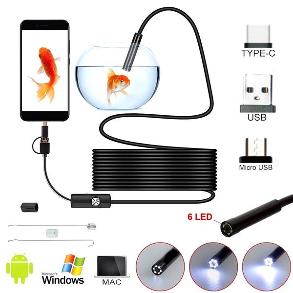 11.5FT 3in1 USB Endoscope Camera IP67 Waterproof USB Borescope For Andr Carousel 2