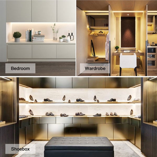 PIR Motion Sensor LED Strip Light Battery Powered Stairs Cabinet Closet Carousel 11