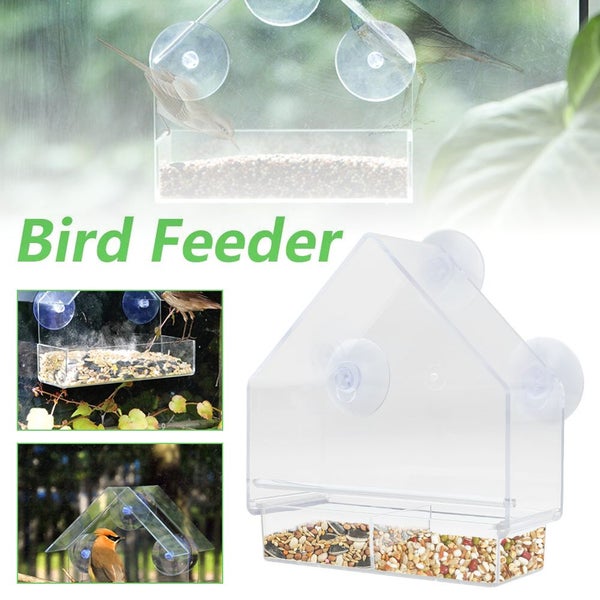 Wild Bird Seed Feeder Window Suction Nut Feeding Garden Feeders Station Carousel 1